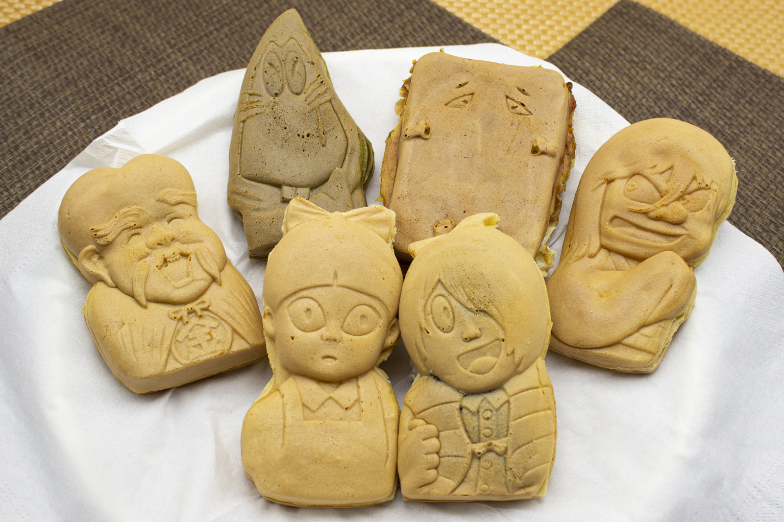 木製彫刻型 顔と植物デザイン 菓子型 おかめ 鬼 ゲゲゲの鬼太郎の妖怪焼き | 調布のおみやげ